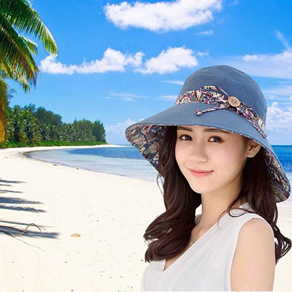 Womens Sun Hat Summer  UV Protection Beach  Hat - Picture 3 of 4
